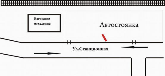 Схема рекламной плоскости по адресу вул. Вул. Станційна (біля багаж.відділ.) місце №6 ст.Б