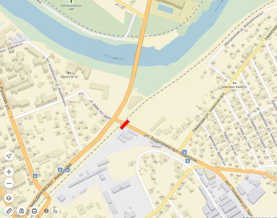 Схема рекламної площини за адресою Вул. Анкудінова-Тельмана на опорах шляхопроводу місце №5