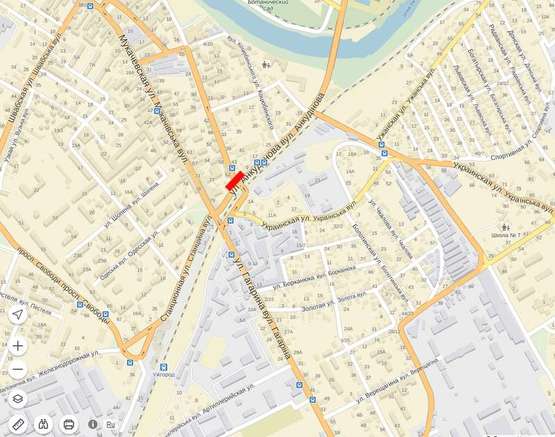 Схема рекламной плоскости по адресу Вул. Станційна Гагаріна (міст) середній