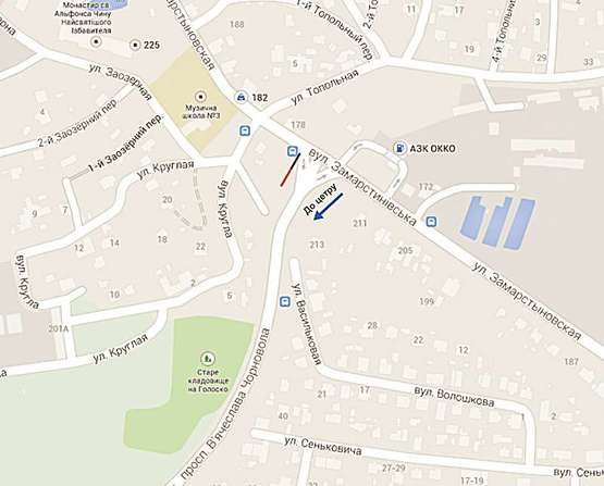 Схема рекламной плоскости по адресу Варшавська - вул. Замарстинівська (зліва)