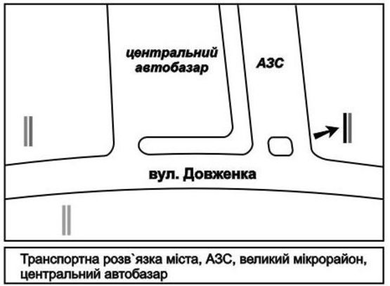 Схема рекламної площини за адресою вул. Довженко, 26 перед  кільцем, 100м до Комфі, Сільпо, Фокстрот Схема рекламної площини за адресою вул. Довженко, 26 перед  кільцем, 100м до Комфі, Сільпо, Фокстрот