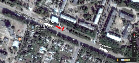 Схема рекламної площини за адресою ул. Днепровская, 553, остановка 40лет, в сторону ПЗТО