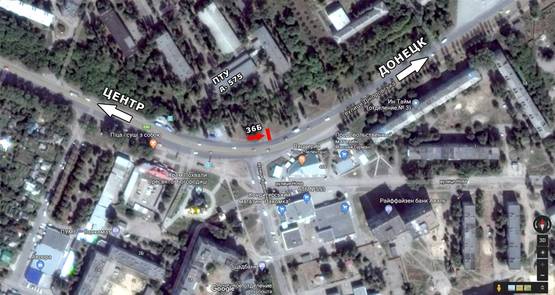 Схема рекламної площини за адресою ул. Днепровская, 575, - ул.Новая, ПТУ