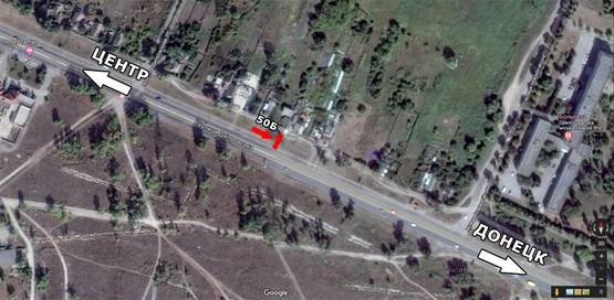 Схема рекламної площини за адресою ул. Днепровская, 483, на 40 лет Октября