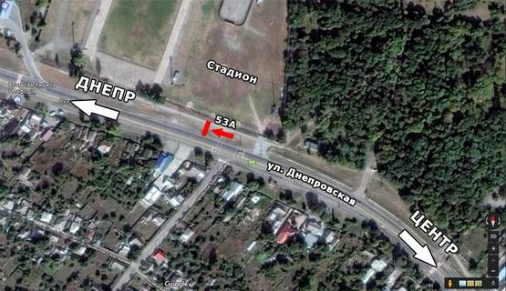 Схема рекламної площини за адресою ул. Днепровская, Стадион, на ПШС