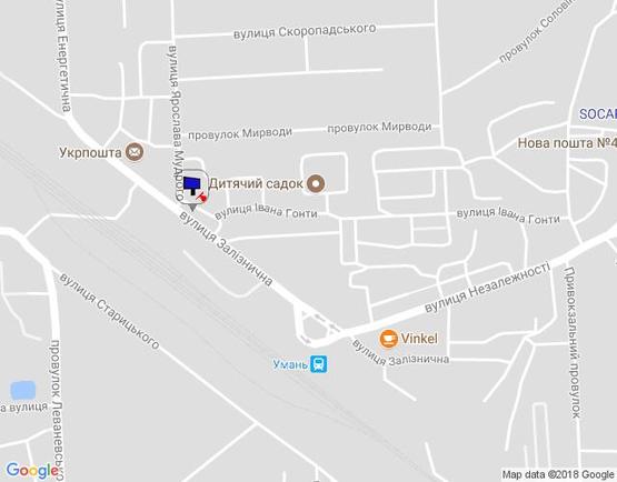 Схема рекламной плоскости по адресу вул. Залізнична, 44  (магазин Славутич) сторона А