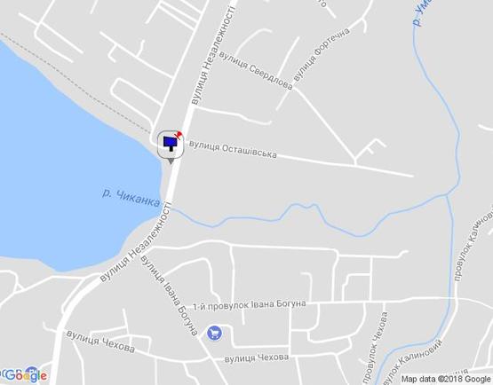 Схема рекламной плоскости по адресу (вул.Жовтневої революції) вул. Незалежності,  24а, (Осташівська гребля), ЛІВИЙ, сторона Б