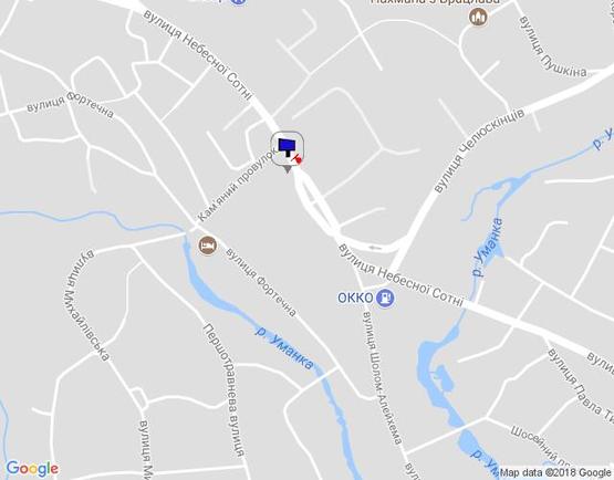 Схема рекламної площини за адресою (вул.Радянська)  вул. Небесної сотні, навпроти 45, (в"їзд на стоянку), сторона Б