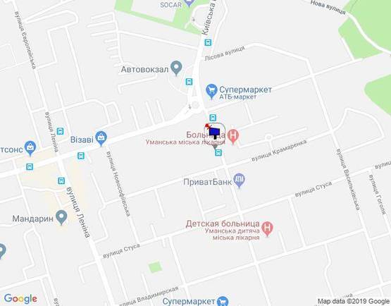 Схема рекламной плоскости по адресу вул. Шевченка, 37, навпроти міської поліклініки сторона Б