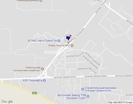 Схема рекламной плоскости по адресу (вул.Героїв Сталінграду) вул. Теплична, 6-д, на размежуванні, напрямок від вул.Енергетична (напрямок на ГРС, біля СТО "Альфа") ВЕРХНІЙ, сторона А,