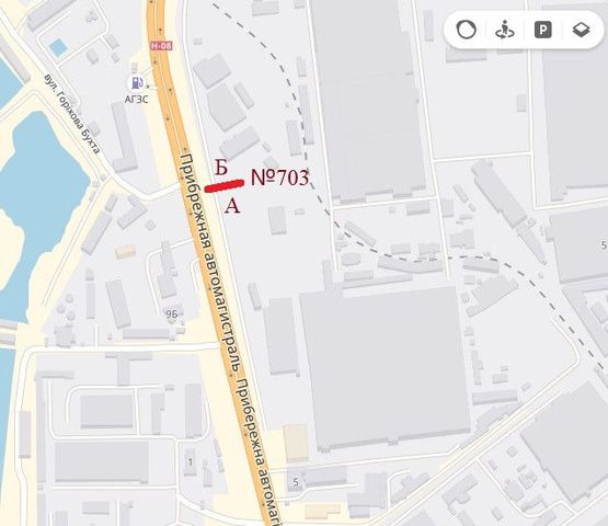 Схема рекламной плоскости по адресу Набережная-АвтоЗАЗ