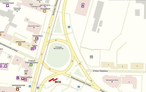 Схема рекламної площини за адресою пр.Ленина-Космическая_автовокзал