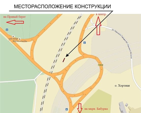 Схема рекламної площини за адресою о.Хортица_кольцо_мостовая развязка