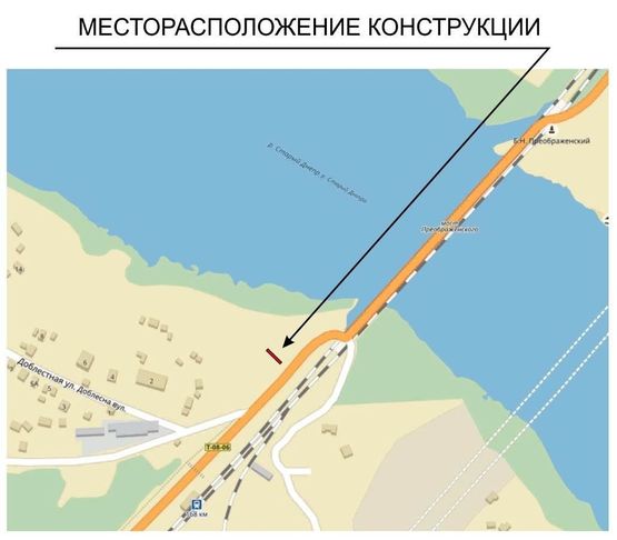 Схема рекламной плоскости по адресу ул.Василия Сергиенко_выезд с моста Преображенского