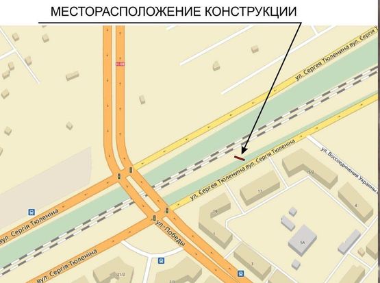 Схема рекламної площини за адресою Тюленина, 17 Схема рекламної площини за адресою Тюленина, 17