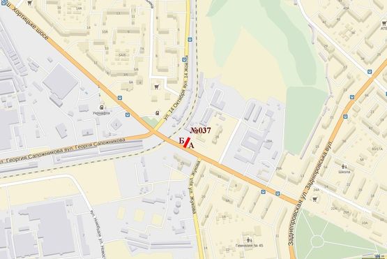 Схема рекламной плоскости по адресу Новгородская-Хортицкое шоссе