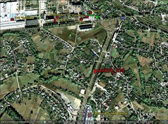 Схема рекламної площини за адресою вул. Калинівська, розділова смуга, від ринку лівий Схема рекламної площини за адресою вул. Калинівська, розділова смуга, від ринку лівий