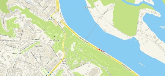 Схема рекламної площини за адресою Набережное шоссе, к Почтовой пл., в центр