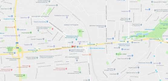 Схема рекламной плоскости по адресу Победы пр-т 112, возле клуба Бинго, из центра