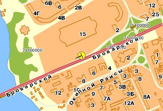 Схема рекламної площини за адресою Броварской пр-т, рядом АЗС, 300 м до моста Гидропарк, из центра