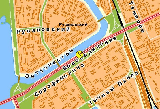 Схема рекламной плоскости по адресу Воссоединения пр-т, 7-й от моста Патона, ж/м Русановка, в центр