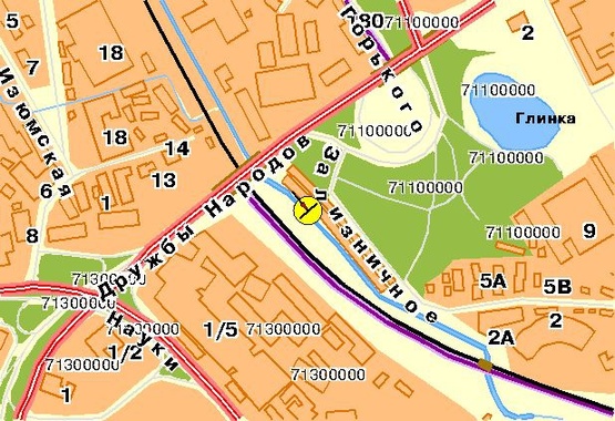 Схема рекламної площини за адресою Гринченко Н. ул., 17-й от Протасового Яра, из центра
