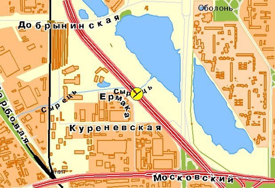 Схема рекламной плоскости по адресу Богатырская ул., к Московскому мосту, в центр