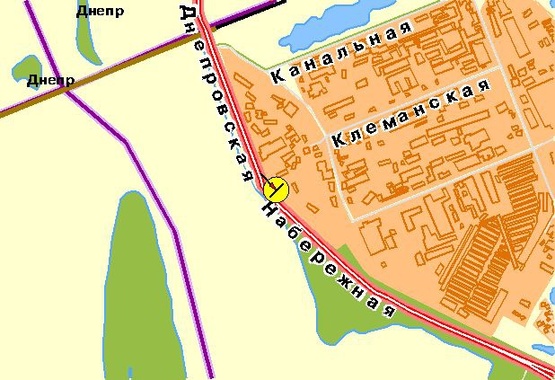 Схема рекламної площини за адресою Днепровская набережная, 300 м от АЗС Солекс