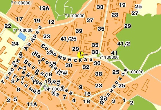 Схема рекламной плоскости по адресу Соломенская ул. 31, в сторону Соломенской пл.