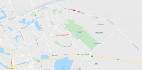 Схема рекламної площини за адресою Бориспольская ул. 12-В