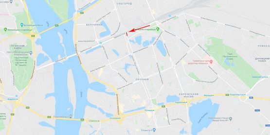 Схема рекламної площини за адресою Дарницкое шоссе