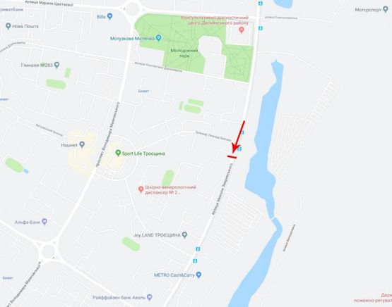 Схема рекламной плоскости по адресу Закревского Ниголая ул. 71