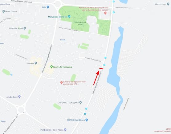 Схема рекламной плоскости по адресу Закревского Ниголая ул. 71