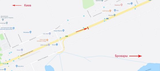 Схема рекламної площини за адресою Броварской пр-т в Бровары, вертикальный