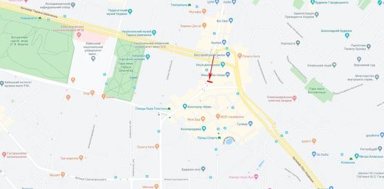 Схема рекламної площини за адресою Большая Васильковская ул. 5