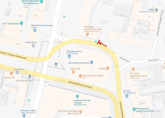 Схема рекламной плоскости по адресу Бессарабская площадь, 1