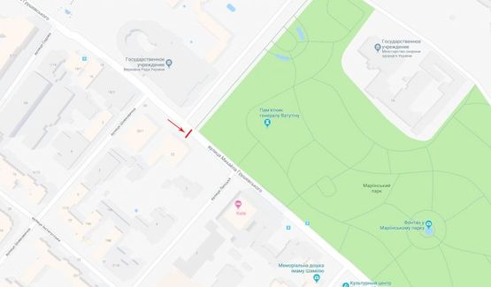 Схема рекламной плоскости по адресу Грушевского Михаила ул. 22