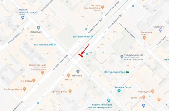 Схема рекламної площини за адресою Верхний Вал. 12/28