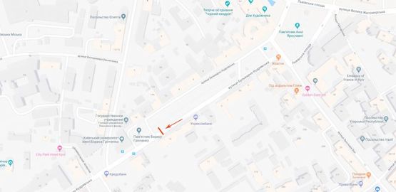 Схема рекламной плоскости по адресу Бульварно-Кудрявськая ул. 15 напротив