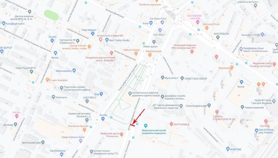 Схема рекламної площини за адресою Народного ополчения ул. 5