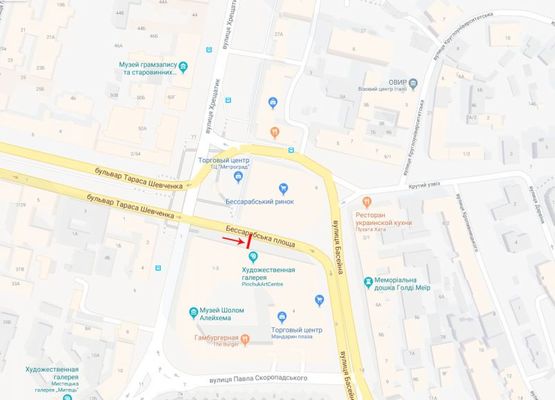 Схема рекламной плоскости по адресу Бессарабская площадь возле дома. 1/3 №2 Схема рекламной плоскости по адресу Бессарабская площадь возле дома. 1/3 №2
