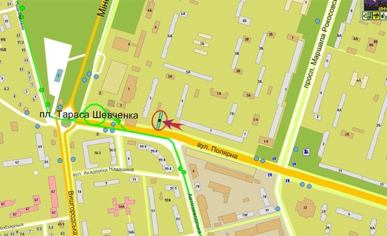 Схема рекламної площини за адресою пл.Шевченко/Полярная (А) на ул.Фрунзе Схема рекламної площини за адресою пл.Шевченко/Полярная (А) на ул.Фрунзе