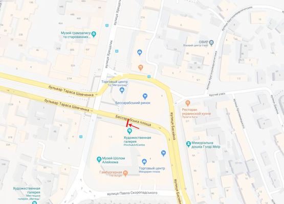 Схема рекламной плоскости по адресу Бессарабская площадь возле дома. 1/3 №2