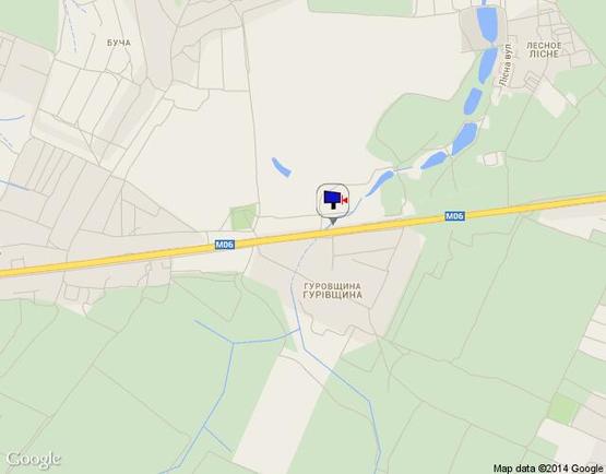 Схема рекламної площини за адресою Житомирская трасса, км 31+230  право, с. Гуровщина Схема рекламної площини за адресою Житомирская трасса, км 31+230  право, с. Гуровщина