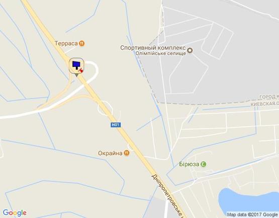 Схема рекламної площини за адресою Новообухівська траса, перед поворотом на c. Креничі, Ходосіївку, км 25+100 право