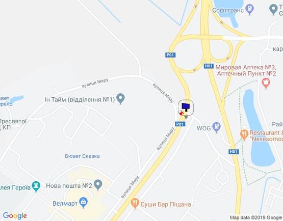 Схема рекламної площини за адресою м. Обухів, вул. Київська,  (ви'їзд з Обухова в Київа, Українку)