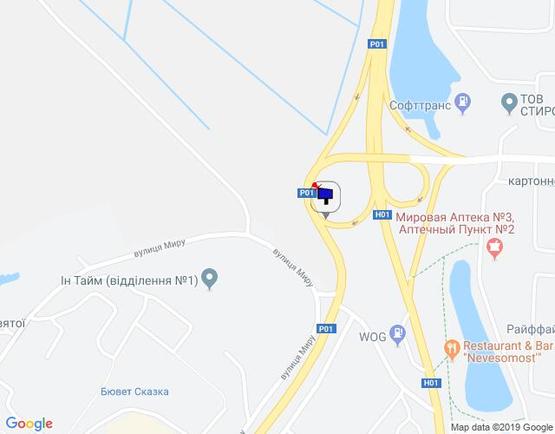 Схема рекламної площини за адресою м. Обухів, вул. Київська,  (в''їзд в Обухів з Києва, Українки)