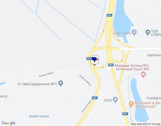 Схема рекламной плоскости по адресу м. Обухів, вул. Київська,  (в''їзд в Обухів з Києва, Українки)