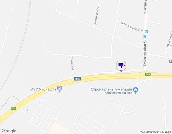 Схема рекламної площини за адресою смт. Глеваха, траса М-05 Київ-Одеса, км 27+430 право