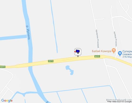 Схема рекламной плоскости по адресу м. Ірпінь, траса М-07, км 22+850 право